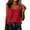 Red #021, variant on Womens Cute Sleeveless Tank Tops Ruffle Strap Crew Neck Blouse Cotton Linen Solid Color Camisole Dressy Outfits