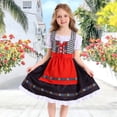 thumbnail image 4 of Edvintorg Girls Dresses Halloween Embroidery Square Neck A Line Dress Plaid Short Sleeve Fancy Dress with Bowknot Clothes for Girls Size 4-16, 4 of 7