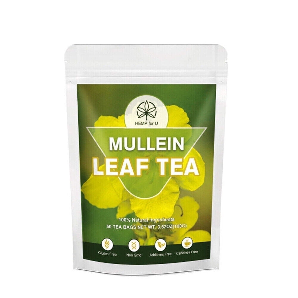 HFU Organic Mullein Tea Support Lungs Cleanse & Detox,50 Mullein Leaf Tea Bags,Natural Flavor