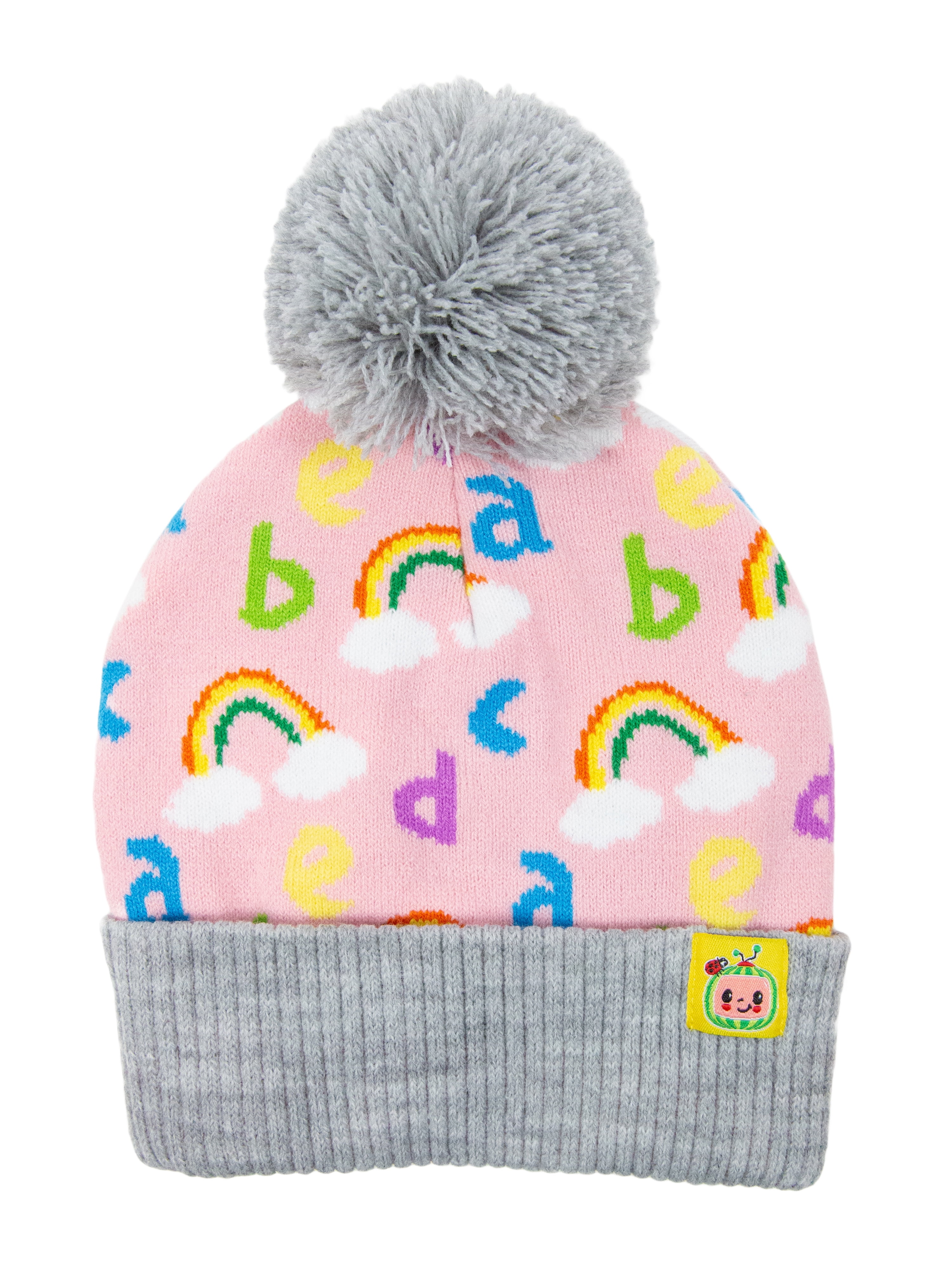 Cocomelon Licensed Toddler Boys or Girls Knit Beanie Hat and Gloves Set, 2-Piece, One Size