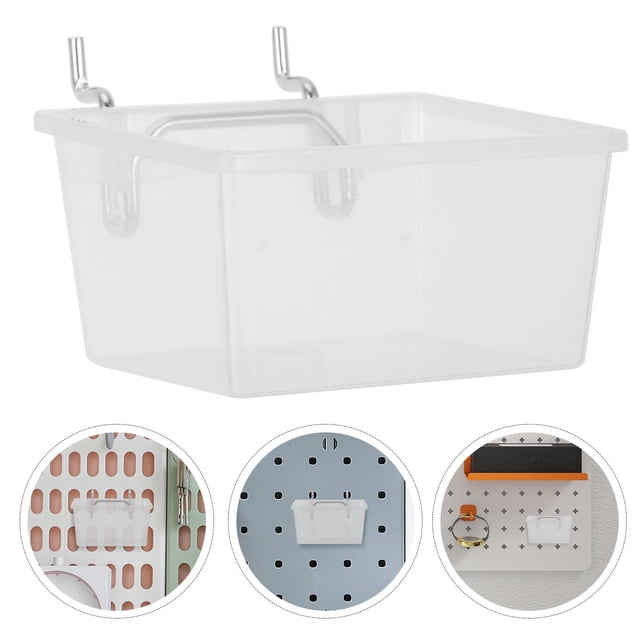 HAMPPLIES 6Pcs Transparent Pegboard Tool Storage Bins for Efficient Workshop and Garage Organization