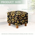 thumbnail image 5 of Jiueut Sunflower Butterfly Pattern Ottoman Slipcover, Removable Square Slipcover with Elastic Bottom for Footrest Sofa Folding Foot Stool Protection Universal Fit, 5 of 7