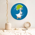 thumbnail image 5 of Wukai Goose Holding an Umbrella Print Decorative Plate for Display,Bone China Decorative Plate, Ceramic Dinner Plate with Stand, Vertical Ceramic Plate-6in, 5 of 6