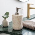 thumbnail image 2 of Creative Home Curvy Collection Polished Finish Champagne Marble 8 oz Freestanding Soap Dispenser, 2 of 9