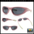 thumbnail image 5 of Retro Classy Oval Wrap Around Vintage Sport Soft Arm Tip Plastic Sunglasses Pink - Black, 5 of 7