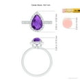thumbnail image 5 of ANGARA Natural Prong-Set Pear-Shaped 1.6 ct Amethyst Ring with Beaded Halo in 14K White Gold for Women (Size-10x7mm) | February Birthstone, Anniversary, Jewelry Gift for Women | Natural Amethyst Ring, 5 of 9