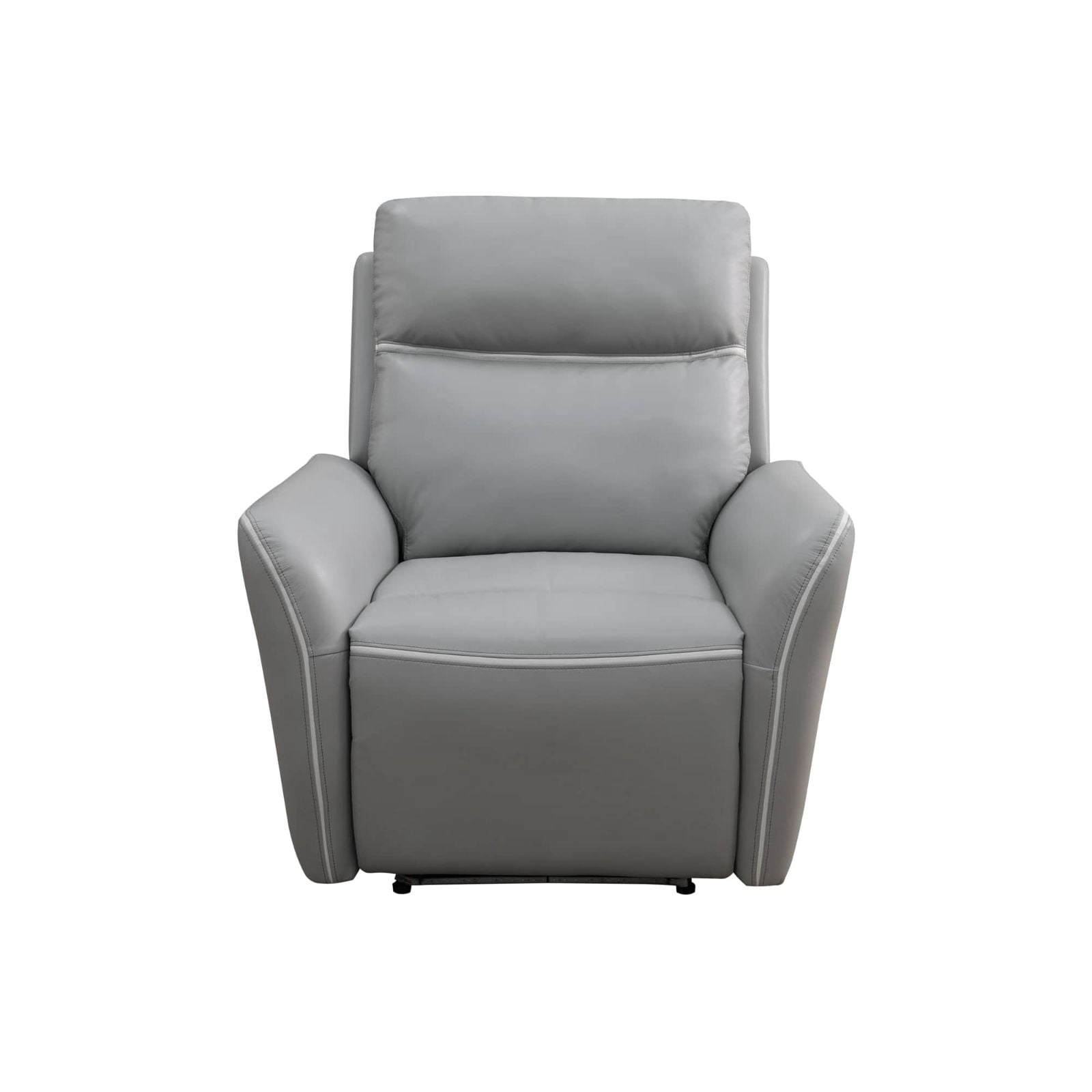 TrumanPick Power Recliner Chair with LED, Breathing Leather Reclining Sofa Couch for Living Room, Grey