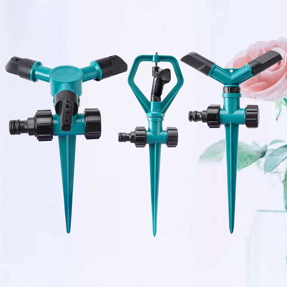 DEEPCRAFF 1Set Blue Lawn Water Sprinkler with Automatic Rotary Nozzle for Garden Irrigation