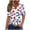 Star White, variant on Cmfcve Patriotic Shirts for Women V-Neck Button 4th of July Blouse Short Sleeves Flag Printed Pullover T-Shirt