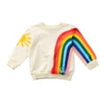 thumbnail image 1 of Bébé Filles Arc-en-Ciel Pompons Sweat-Shirts Col Rond Manches Longues Pull Imprimé Soleil, 1 of 6