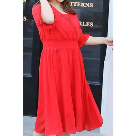 Buy Women Empire Waist Stylish Chiffon Dress at Ubuy Qatar