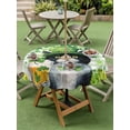thumbnail image 3 of Outdoor Tablecloth with Umbrella Hole and Zipper, St. Patrick's Day Round Table Cloth 60 Inch Waterproof Tablecloth, Cat Beer Green Clovers Buffalo Plaid Picnic Table Cover for Patio Camping, 3 of 7