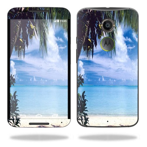 Mightyskins Skin Compatible With Motorola Moto X 2nd Gen 14 Cover Wrap Sticker Skins Beach Bum Walmart Com