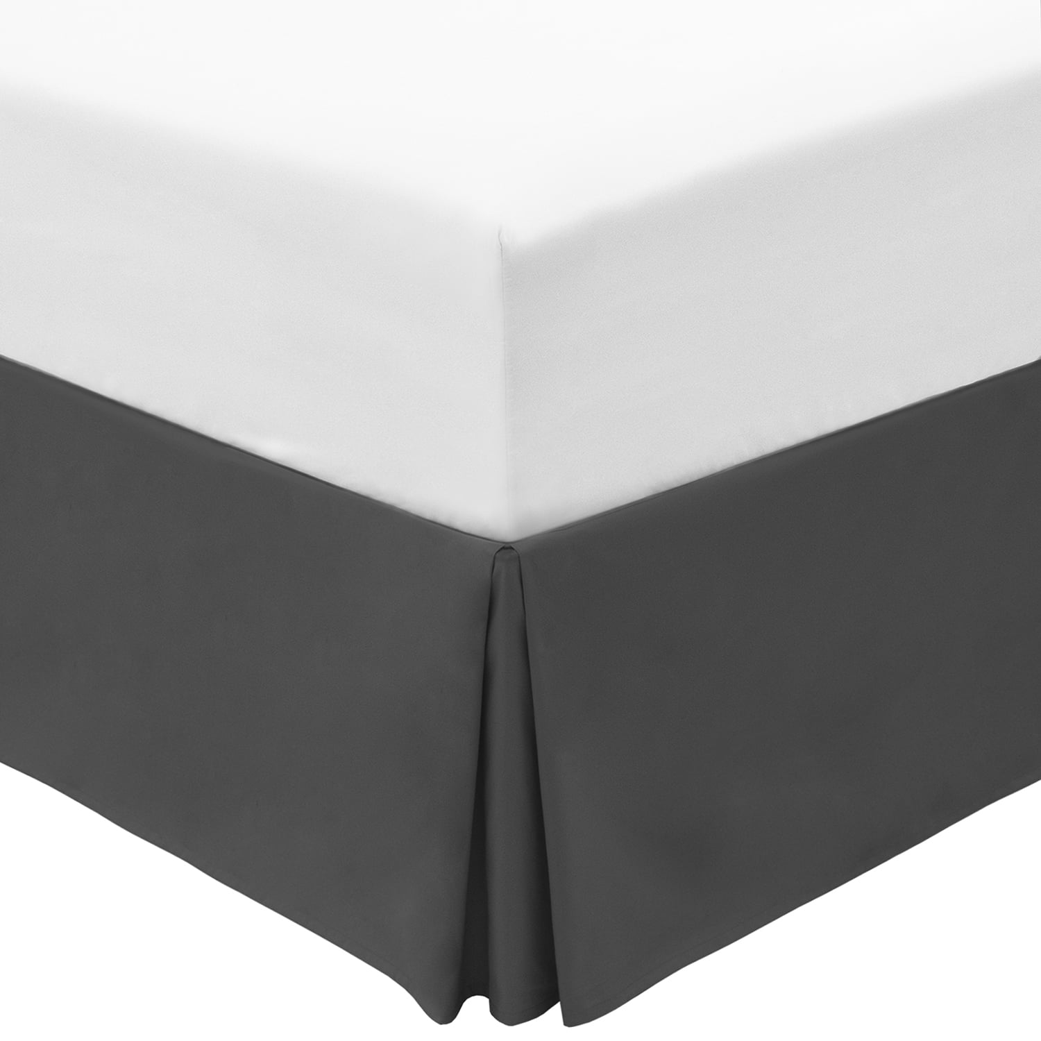 Mellanni Gray Bed Skirt King Size - 15-Inch Tailored Drop ...