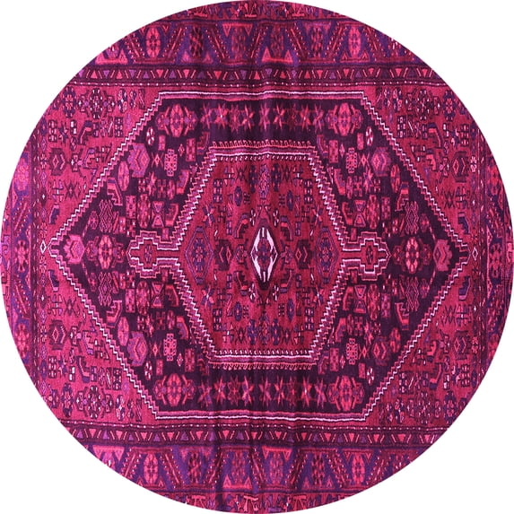 Ahgly Company Indoor Round Persian Pink Traditional Area Rugs, 4' Round