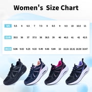 AOV Women's Arch Support Shoes Orthotic Walking Sneakers for Plantar Fasciitis,Black/Rose,7.5