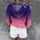 thumbnail image 4 of ICHUANYI Clearance Women's Fashion Printed Pocket Long Sleeve Blouse Casual Tops Sweatershirt Button Hoodies(Purple, L) ICHUANYI WER2023080804494, 4 of 6