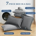 thumbnail image 6 of 7-Piece Queen Dark Grey Comforter Set, Complete All Season Bedding with Comforter, Sheets, Pillowcases & Shams, 6 of 10