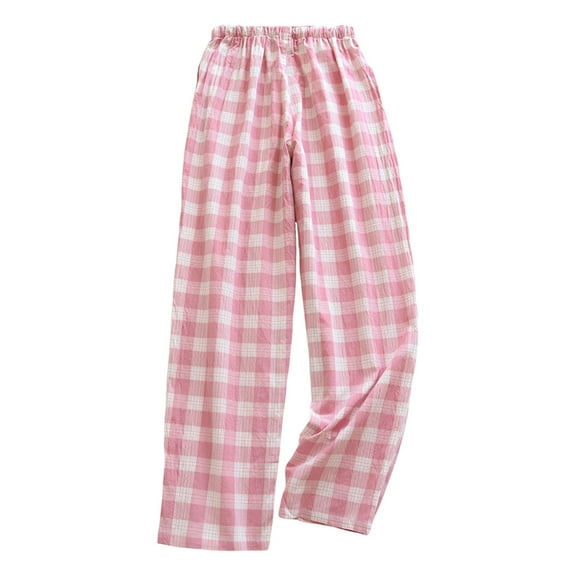 FYDUU Women's Checkered Pajama Pants Women's Plaid Pajamas Pants Elastic Waist Casual Loose Comfy Pants Sleep Bottoms Pajama Trousers Casual Pants