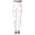 thumbnail image 3 of Arlun Cancer Awareness Leggings for Women Pink Ribbon Graphic Printed Leggings High Waisted Tight Yoga Pants Casual Stretchy Athletic Tights White2 M, 3 of 5