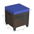 thumbnail image 3 of Gymax Set of 2 Patio Rattan Ottoman Footrest Garden Outdoor w/ Navy Cushion, 3 of 10