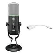Mackie CARBON USB Recording Podcast Zoom Streaming Microphone+iPhone/iPad Cable