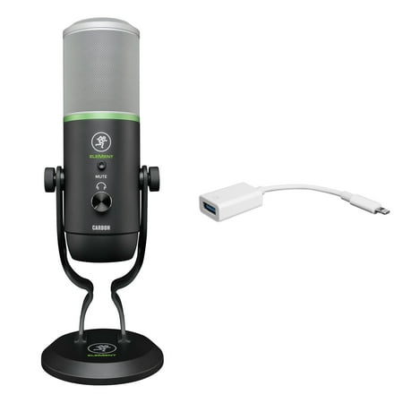 Mackie CARBON USB Recording Podcast Zoom Streaming Microphone+iPhone/iPad Cable