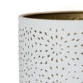 thumbnail image 3 of Boho Metal Planter Pot With 4-Leg Wood Base - White & Gold - 17"H x 10"W, 3 of 4
