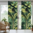 thumbnail image 4 of Summer Palm Tree Outdoor Curtains for Patio Waterproof,Windproof Privacy Curtains with Weighted Bottom,Nature Green Tropical Plant Leaves Outside Drapes for Picnic Garage Yard Cabana 54"x84" 2 Panel, 4 of 8