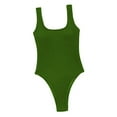thumbnail image 4 of Traje de baño sexy para mujer, con espalda baja y almohadillas para el pecho, tanga de control de abdomen. Verdoso, 4 of 7