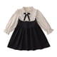 thumbnail image 1 of Odeerbi 2-8 Años Vestido de Algodón de Manga Larga Con Volantes Vestido de Princesa Con Lazo A Rayas Vestido de Uniforme Para Niños Con Cuello Redondo, 1 of 9