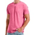 thumbnail image 3 of Men's Cotton Crewneck Short Sleeve T-Shirt, Embroidered Casual Tee, Breathable Summer Top, Relaxed Fit Solid Color Shirt for Gym, Daily Wear, Street Style | TOPLIU,Red XL, 3 of 7