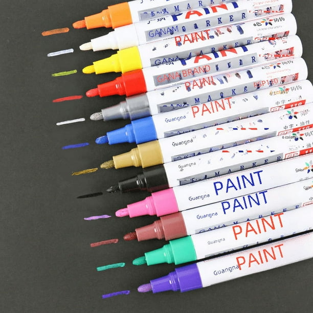 Bolígrafo de pintura Guangna SP110, 12 colores opcionales, rotulador industrial para pintura de automóviles, tinta aceitosa de secado rápido