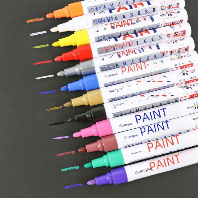 Bolígrafo de pintura Guangna SP110, 12 colores opcionales, rotulador industrial para pintura de automóviles, tinta aceitosa de secado rápido