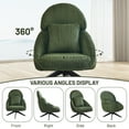 thumbnail image 3 of Furniliving Swivel Accent Chair with Pillow Corduroy Comfy Lounge Chair Lazy Chair for Living Room/Bedroom, Green, 3 of 9