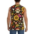 thumbnail image 4 of Kdxio Sunflowers Mushrooms for Men's Muscle T-shirt,Sleeveless for Workout Running Athletic Gym Lounge Casual, 4 of 7