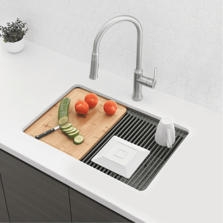25"L X 19"W Single Basin Undermount Workstation Kitchen ...