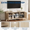 thumbnail image 5 of 59" Fluted TV Stand for TVs Up to 65 Inches, Mid Century Modern Media Console with Storage Cabinets & Open Shelves, Wood Entertainment Center for Living Room, 5 of 7