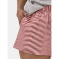 thumbnail image 4 of No Boundaries Striped Seersucker Bungee Shorts, 2" Inseam, Women's and Women's Plus, 4 of 5