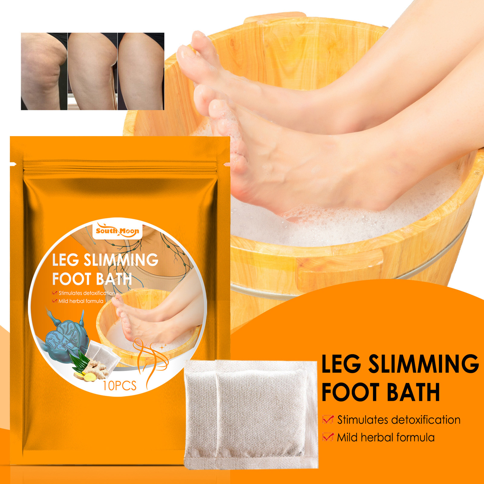 Travelwant 10Pcs/Pack Lymphatic Drainage Ginger Foot Soak, Leg Slimming Foot Bath, Wormwood Foot