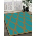 thumbnail image 3 of Ahgly Company Machine Washable Indoor Rectangle Transitional Dark Turquoise Green Area Rugs, 3' x 5', 3 of 7