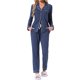 thumbnail image 2 of Conjunto de pijamas para mujeres INSPIRE CHIC de manga larga, con botones, cuello de muesca, ropa de casa y pantalones con cordón y bolsillos XL azul oscuro, 2 of 6