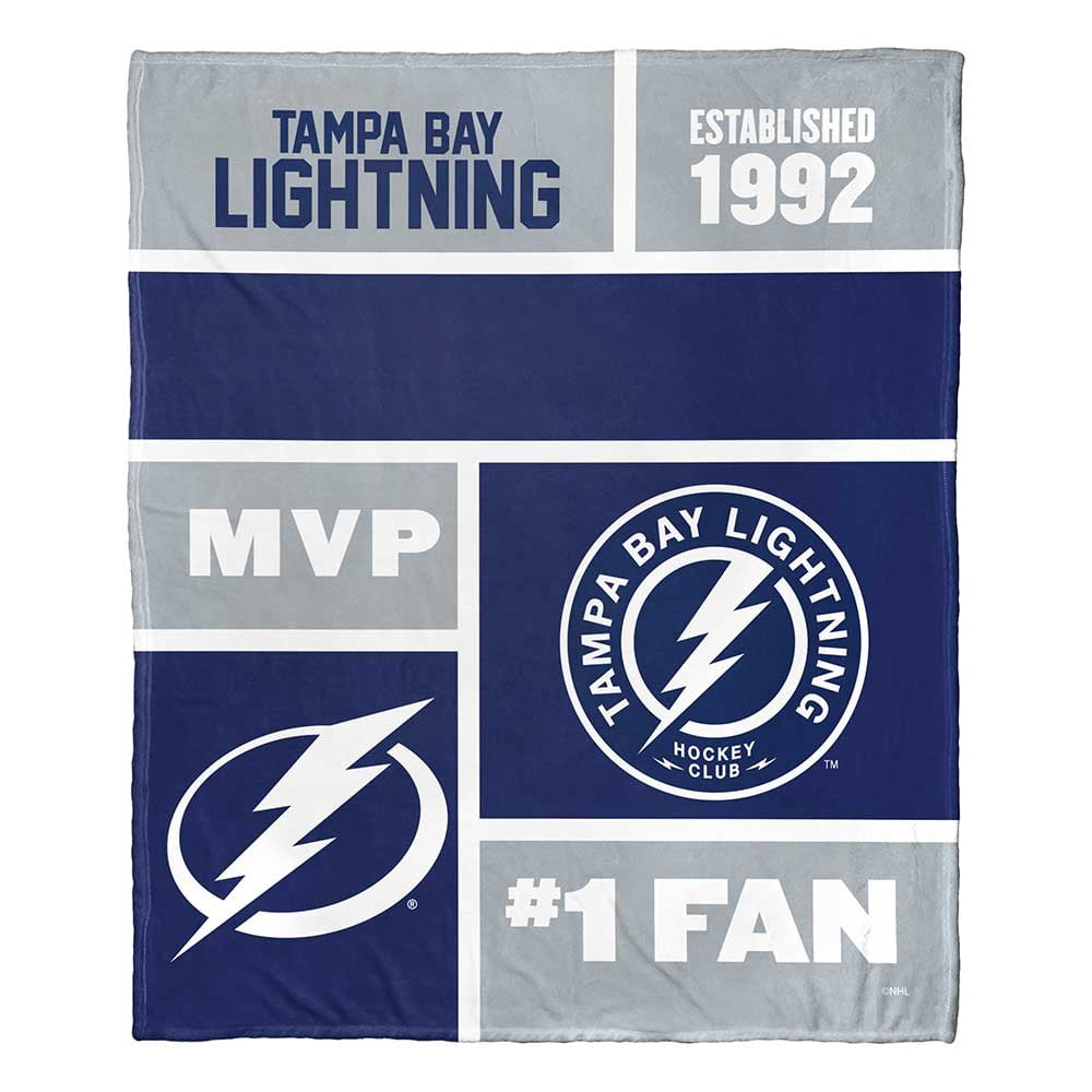 Tampa Bay Lightning NHL Colorblock Personalized Silk Touch Throw Blanket, 50" X 60"