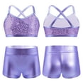 thumbnail image 3 of MSemis Kids Girls Spaghetti Shoulder Straps Shiny Sequins Tops with Bottoms Set, 3 of 7
