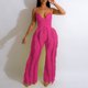 thumbnail image 2 of Gibobby pantalones siameses de pierna ancha Traje casual para mujer Moda de verano Traje de dos piezas de manga corta europeo y americano(Rosa， XXL), 2 of 5