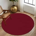 thumbnail image 2 of Non-Slip Rug Pad Rugs Wine Red Dark Maroon Round Area Rugs 5Ft Soft Carpet Pads for Living Room Kids Room, Burgundy Red, 2 of 9