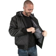 Freeze Defense Mens Winter Coat Fleece Lined Quilted Jacket (XL, Black)