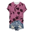 thumbnail image 4 of Short Sleeve Tops for Women Casual Neck Shirts Blouses Summer Womens Tshirts Hot Pink XXL, 4 of 4