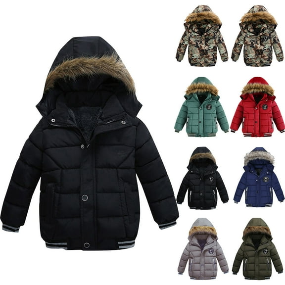 Mepaouo Toddler Boys Down Jacket Kids Heavyweight Winter Warm Puffer Coat Waterproof Hooded Snowsuit 2-3Y/L