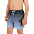 thumbnail image 2 of Zpanxa Kids Shorts Polyester Spandex Print Pattern with Drawstring Elastic Waistband Casual Swim Trunks 8-9 Years, 2 of 7